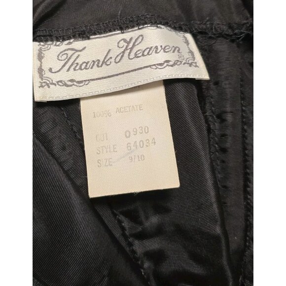 80s 90s Vintage Black Lace Dress Strapless Floral Size 9/10 - Picture 7 of 9